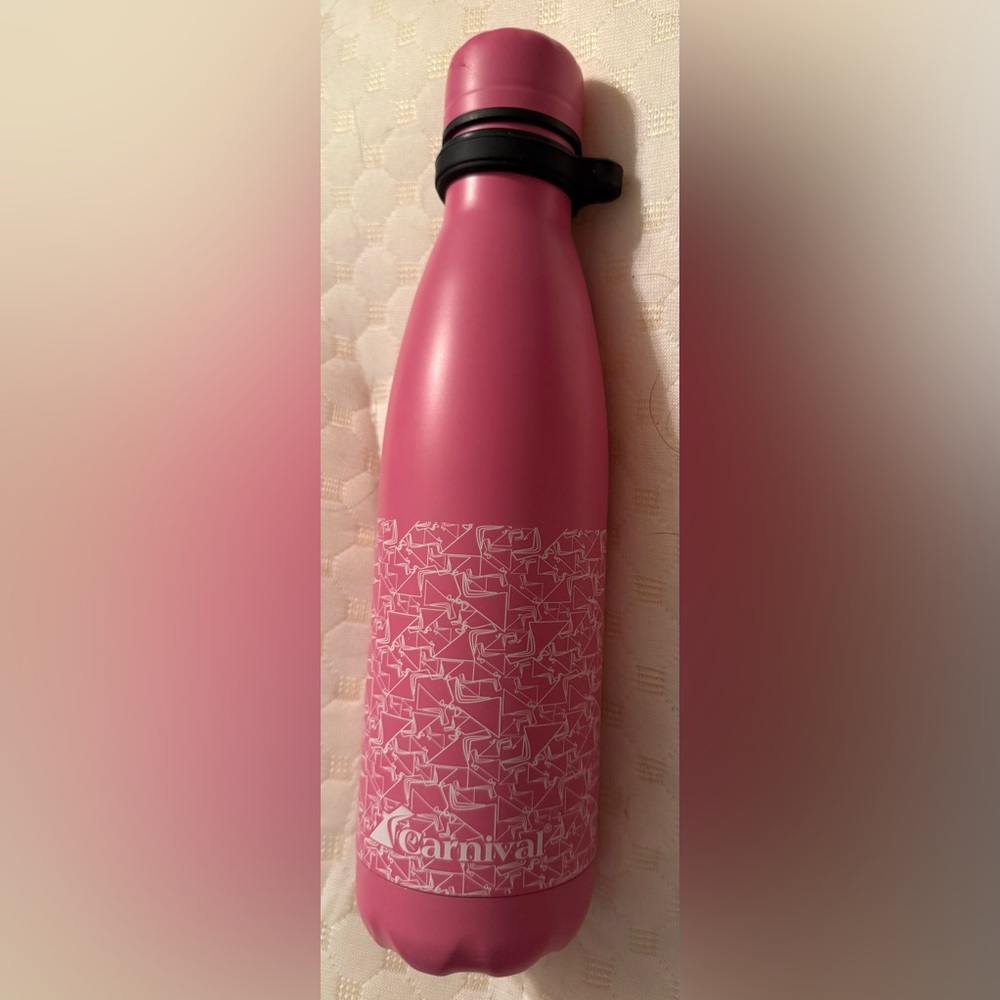 Pink Carnival Cruise Line Insulated Water Bottle